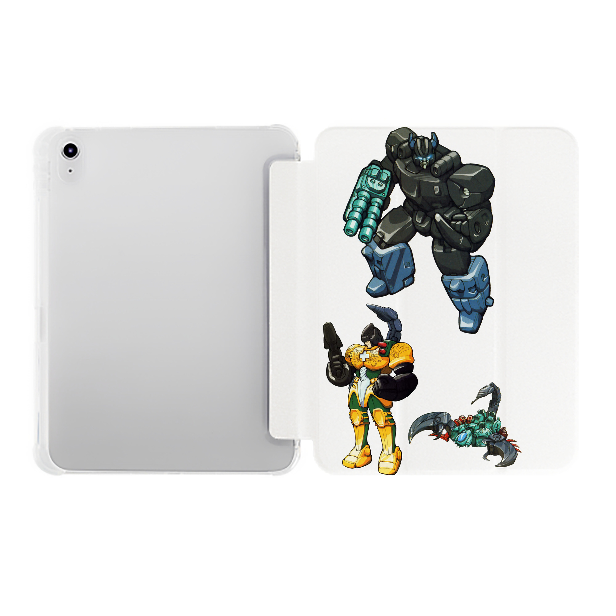 （画像用）  IPad ケース ペン収納付き 三つ折りスタンド PUレザー×シリコン 対応機種9.5/10.5/10.9インチ